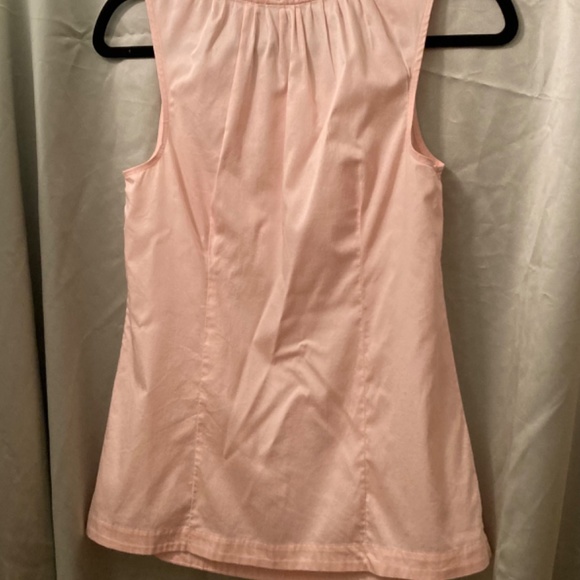 Ann Taylor Pink Ruched Collar Neck Sleeveless Top Blouse Size Small VGUC - Picture 2 of 8